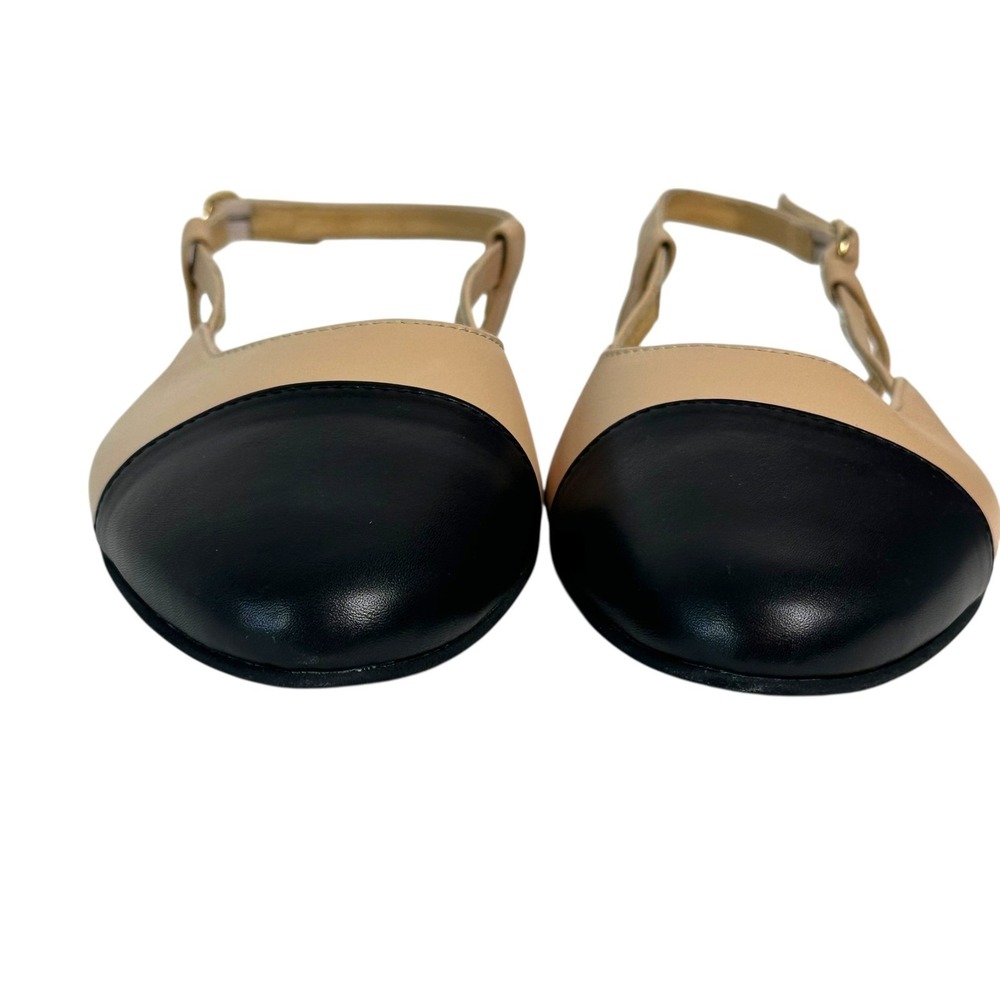 FILIPE SHOES Womens Slingback Black Cap Toe Flats Leather Portugal 40 - Picture 3 of 9